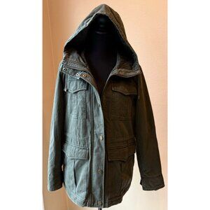 🔥 Lucky Brand Olive Utility Jacket Hooded Military Style Coat